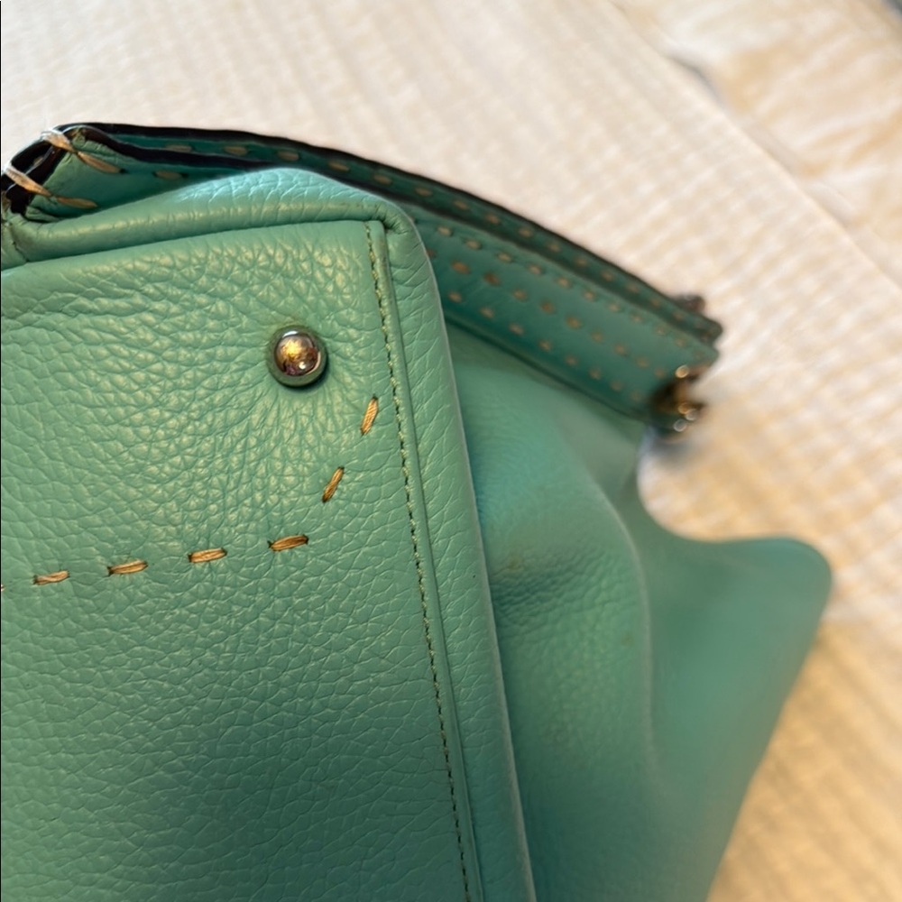 BCBGMaxAzria Turquoise Shoulder Bag with Silver Harware - Picture 6 of 14